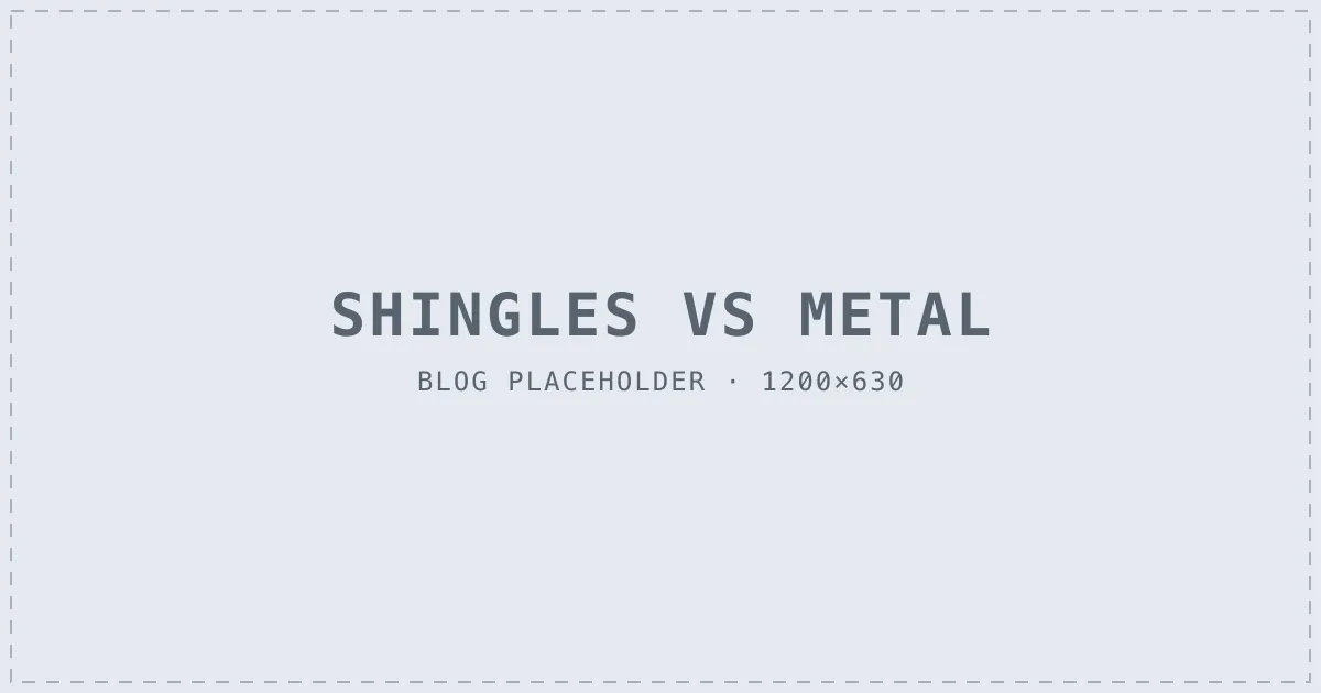 Side-by-side comparison of an asphalt shingle roof and a standing-seam metal roof